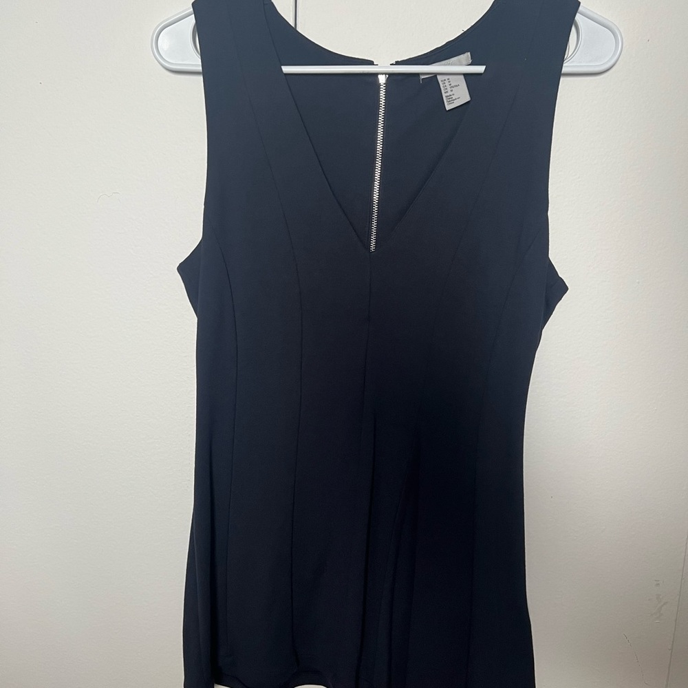 Navy Blue Tank with Full Back Zipper